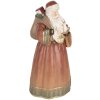 Clayre & Eef Dekorace Santa Claus 20x18x39 cm červená a zlatá