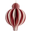 Clayre & Eef 6PA0521 Papírová vánoční koule Ø 10 cm červeno-bílá