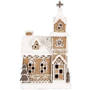 Clayre & Eef Dekorace Dům s LED 14x12x23 cm 3xAAA