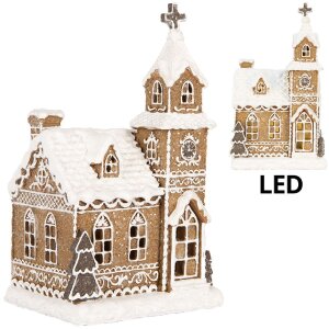Clayre & Eef Dekorace Dům s LED 14x12x23 cm 3xAAA