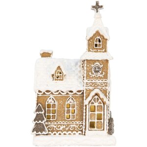 Clayre & Eef Dekorace Dům s LED 14x12x23 cm 3xAAA
