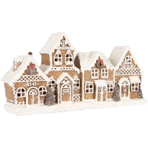 Clayre & Eef Dekorace domů 25x6x13 cm hnědobílá