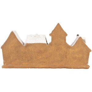 Clayre & Eef Dekorace domů 25x6x13 cm hnědobílá