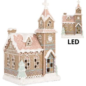 Clayre & Eef Dekorace Dům s LED 14x12x23 cm