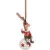 Clayre & Eef 6PR5389 Závěsná Dekorace Elf 5x5x10 cm Červeno-Bílá