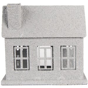Clayre & Eef Dekorace Dům 26x17x24 cm Šedá