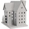 Clayre & Eef Dekorace Dům 26x17x24 cm Šedá