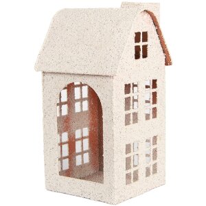 Clayre & Eef Dekorace Dům 14x14x26 cm Béžová