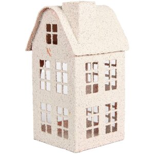 Clayre & Eef Dekorace Dům 14x14x26 cm Béžová