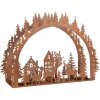 Clayre & Eef 6Y5939 Světelný držák vánoční scéna 32x9x23 cm hnědý
