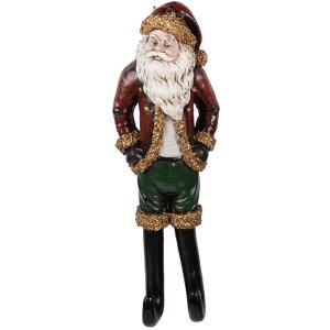 Clayre & Eef 6PR5588 Nástěnná dekorace Santa Claus 13x7x39 cm