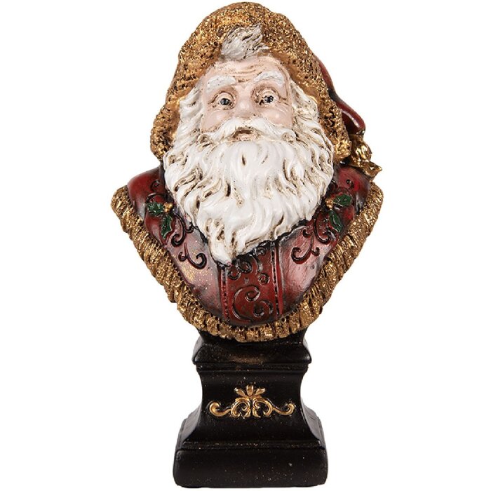 Clayre & Eef 6PR5589 Dekorační busta Santa Clause 10x8x17 cm