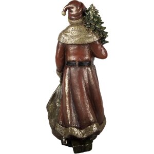 Clayre & Eef Dekorace Santa Claus 24x17x47 cm červeno-zlatá