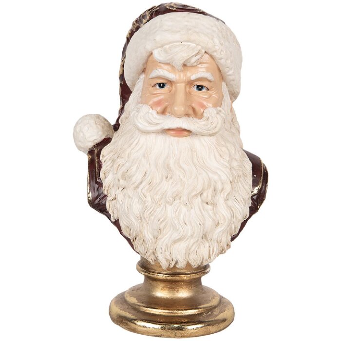 Clayre & Eef Dekorativní busta Santa Claus 17x15x27 cm