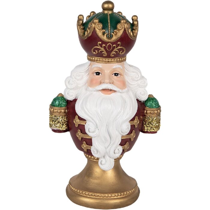 Clayre & Eef 6PR5694 Dekorativní busta Santa Clause s LED 15x10x26 cm