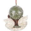 Clayre & Eef 6PR5705 Dekorace Závěsný Anděl 7x7x7 cm Zelená a Béžová
