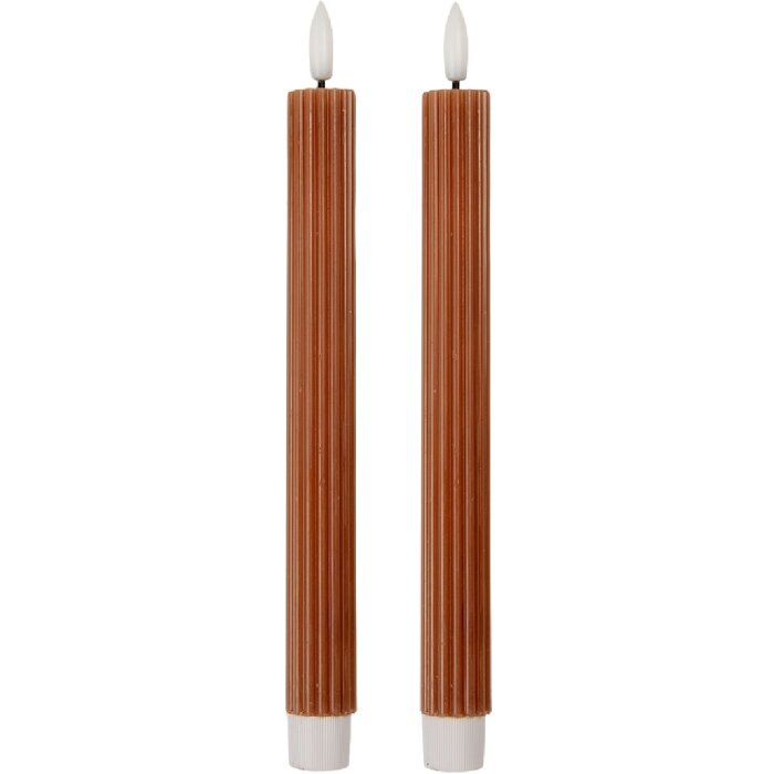 Clayre & Eef Sada 2 LED svíček průměr 2x25 cm hnědé