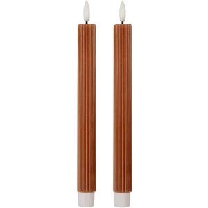 Clayre & Eef Sada 2 LED svíček průměr 2x25 cm hnědé