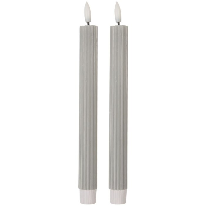 Clayre & Eef Sada 2 LED svíček 2x25 cm šedá
