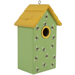 Clayre & Eef Ptačí domeček 15x10x22 cm zelený a žlutý
