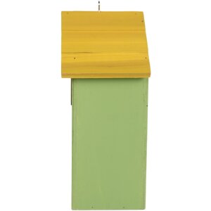 Clayre & Eef Ptačí domeček 15x10x22 cm zelený a žlutý