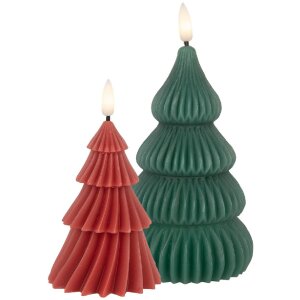 Clayre & Eef LED svíčka stromek Ø 8x17 cm / 2xAA