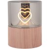 Clayre & Eef LED Svícen Ø 8x10 cm 3xAAA Hnědý