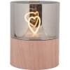 Clayre & Eef LED Svícen Ø 8x10 cm 3xAAA Hnědý