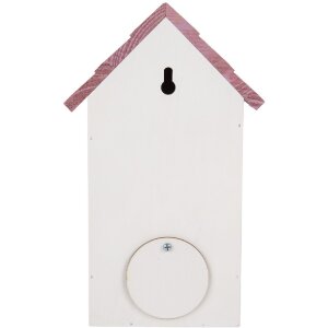 Clayre & Eef Ptačí domeček 15x10x22 cm bílo-růžový