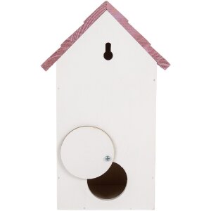 Clayre & Eef Ptačí domeček 15x10x22 cm bílo-růžový