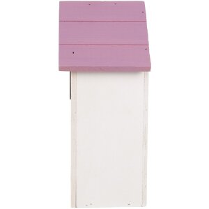 Clayre & Eef Ptačí domeček 15x10x22 cm bílo-růžový