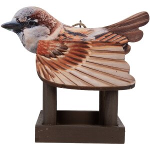 Clayre & Eef Krmítko pro ptáky 17x25x21 cm hnědo-béžové