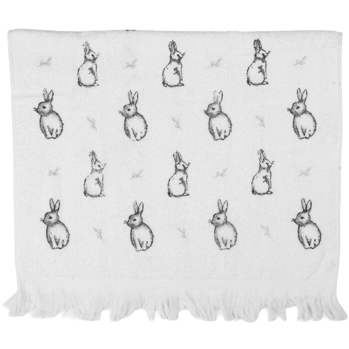 Clayre & Eef Ručník pro hosty 40x66 cm Bílo-šedý