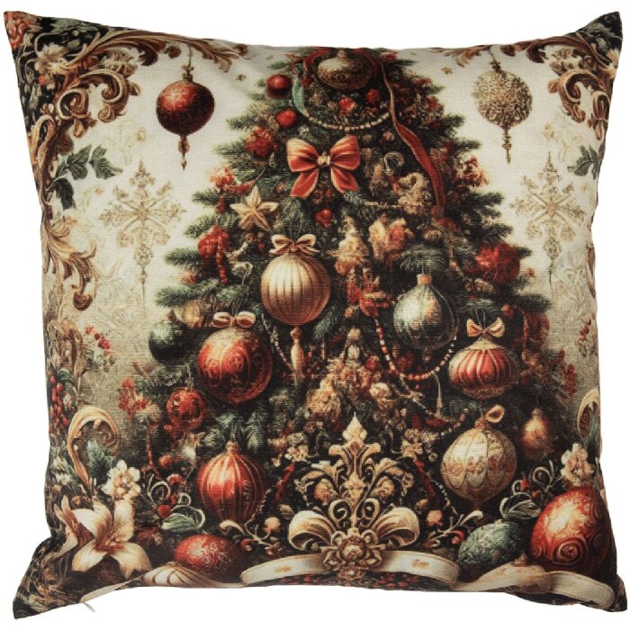 Clayre & Eef NCH23 Povlak na polštář 45x45 cm béžovo-červený