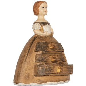 Clayre & Eef Šperkovnice Dámská 16x11x20 cm Hnědo-béžová