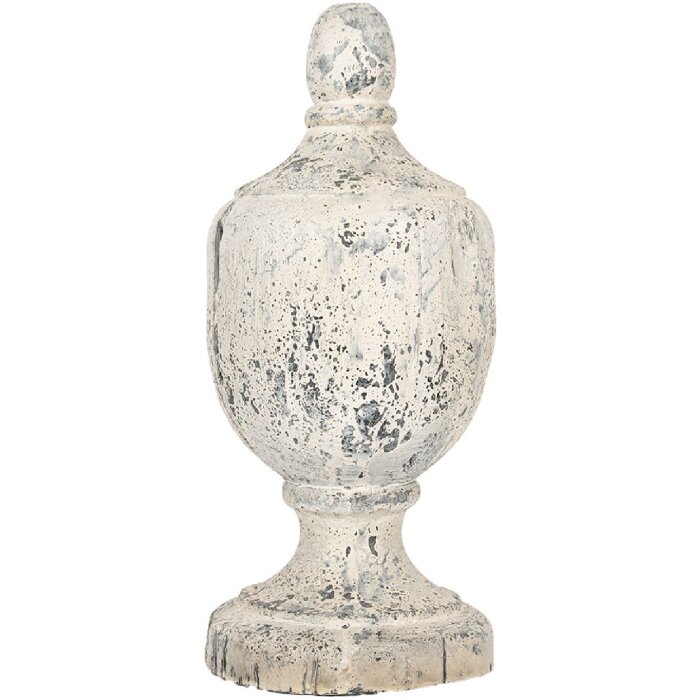 Clayre & Eef Dekorační ornament béžovo-šedý 19x45 cm