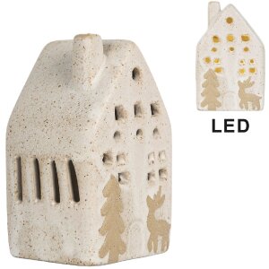 Clayre & Eef Dekorační domeček s LED 6x5x10 cm