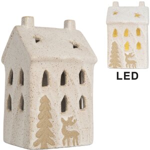 Clayre & Eef 6CE2176M Dekorace domeček s LED 9x7x15 cm