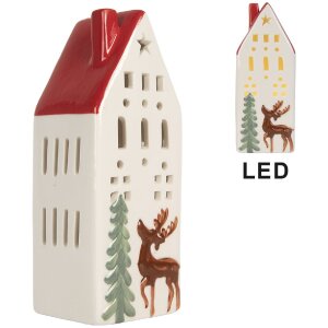 Clayre & Eef Dekorativní domeček s LED 7x6x19 cm