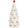 Clayre & Eef 6CE2178M Dekorativní vánoční stromek s LED 11x25 cm bílo-červený