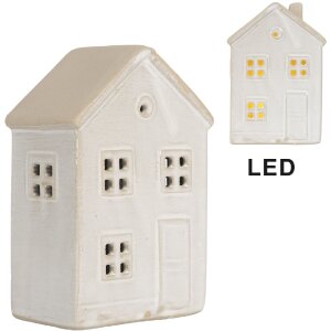 Clayre & Eef Dekorativní domeček s LED 8x5x12 cm