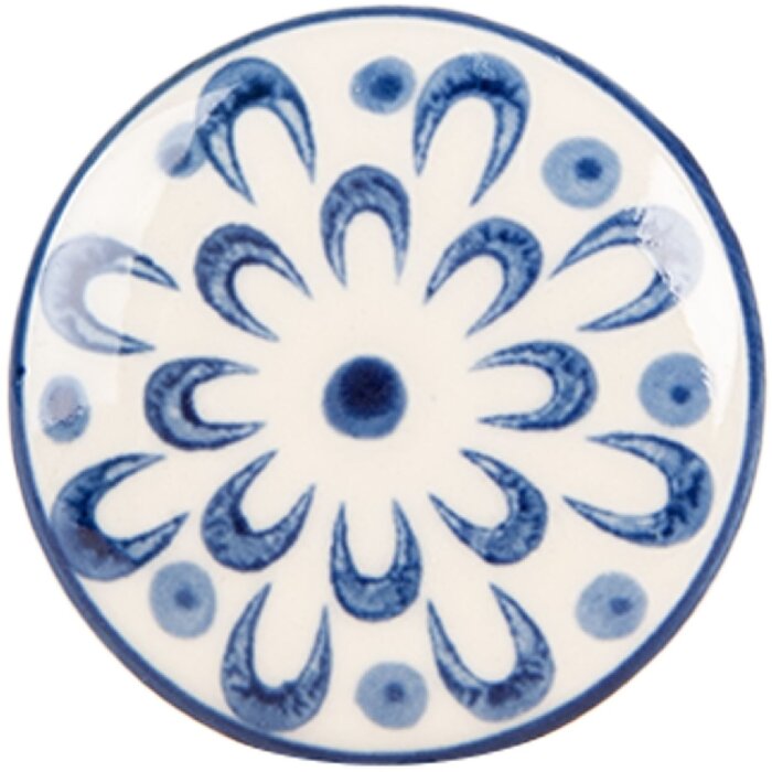 Clayre & Eef Dveřní knoflík Ø 4x3 cm Keramika – Rustikální styl