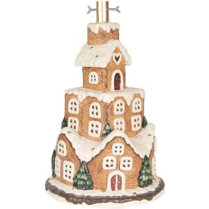 Clayre & Eef Stojan na vánoční stromek Ø 35x57 cm hnědý a bílý
