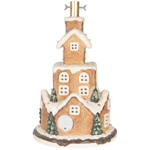 Clayre & Eef Stojan na vánoční stromek Ø 35x57 cm hnědý a bílý