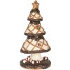 Clayre & Eef Dekorační vánoční stromek 22x43 cm hnědo-béžový