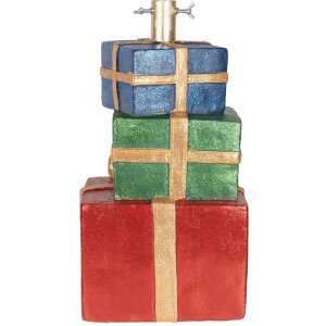 Clayre & Eef Stojan na vánoční stromek 25x28x48 cm červeno-zlatý