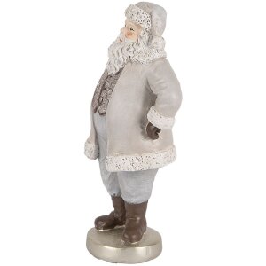 Clayre & Eef Dekorace Santa Claus 8x6x15 cm Šedá