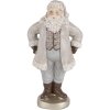 Clayre & Eef Dekorace Santa Claus 8x6x15 cm Šedá