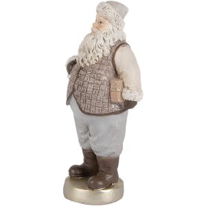 Clayre & Eef Dekorace Santa Claus 8x6x15 cm béžovo-šedá