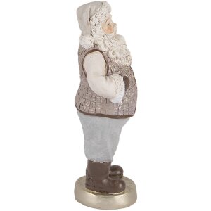 Clayre & Eef Dekorace Santa Claus 8x6x15 cm béžovo-šedá
